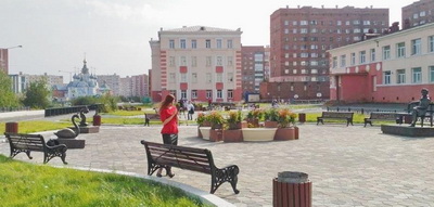 Сквер Пушкина со скульптурной  композицией «А.С.Пушкин со сказочными персонажами»