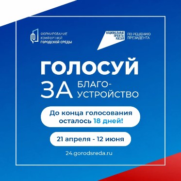 До конца голосования за объекты благоустройства осталось 18 дней!